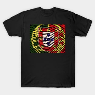 Portuguese flag Fingerprints Pattern T-Shirt